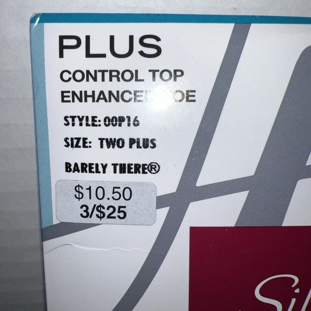 Hanes Size Two Plus Barely There control top  silky sheer Pantyhose NIB
